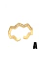 thumb Brass Enamel Cubic Zirconia Geometric Hip Hop Band Ring 1
