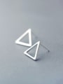 thumb 925 Sterling Silver  Hollow Geometric Minimalist Stud Earring 0