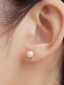 thumb Titanium Steel Imitation Pearl Geometric Minimalist Stud Earring 1