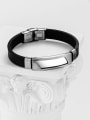 thumb Stainless steel Silicone Heart Hip Hop Wristband Bracelet 2