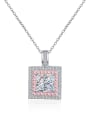 thumb 925 Sterling Silver Moissanite Geometric Classic Necklace 3