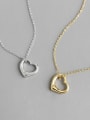 thumb S925 Sterling Silver Fashion minimalist Heart Necklace 0