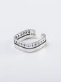thumb 925 Sterling Silver Geometric Vintage Chain Double  Stackable Ring 2