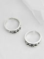 thumb Vintage Sterling Silver With Antique Silver Plated Vintage Irregular Free Size Rings 0
