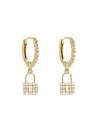 thumb Brass Cubic Zirconia Minimalist Locket  Earring and Necklace Set 4
