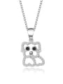 thumb 925 Sterling Silver Cubic Zirconia Dog Cute Necklace 0