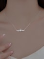 thumb 925 Sterling Silver Cubic Zirconia Wing Minimalist Necklace 2