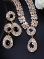 thumb Brass Cubic Zirconia Luxury Geometric Earring and Necklace Set 2