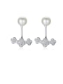 thumb 925 Sterling Silver Freshwater Pearl Multi Color Flower Trend Drop Earring 0