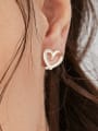 thumb Brass Enamel Heart Minimalist Stud Earring 1