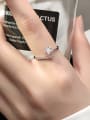 thumb 925 Sterling Silver Cubic Zirconia  Flower Minimalist Free Size Ring 1