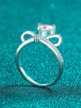 thumb 925 Sterling Silver Moissanite Heart Classic Band Ring 3