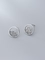 thumb 925 Sterling Silver Round Vintage  asymmetric Stud Earring 1