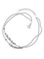 thumb 925 Sterling Silver Round beads double anklet 0