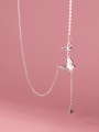 thumb 925 Sterling Silver Cubic Zirconia Butterfly Minimalist Tassel Necklace 2