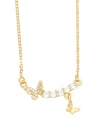 thumb Brass Cubic Zirconia Butterfly Hip Hop Necklace 2