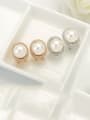 thumb Copper Imitation Pearl Round Dainty Stud Earring 2