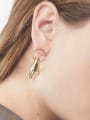 thumb Stainless Steel  Minimalist Personality Handhoop Palm Round  Drop Earring 1