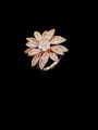 thumb Copper With Cubic Zirconia Fashion Flower Statement Free Size Rings 3