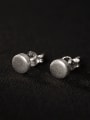 thumb 925 Sterling Silver Round Vintage Stud Earring 0