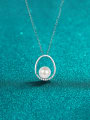 thumb 925 Sterling Silver Moissanite Geometric Minimalist Necklace 0