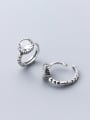 thumb 925 sterling silver cubic zirconia  round minimalist huggie earring 1