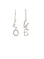 thumb Alloy With Gold Plated Fashion Letters Love Asymmetric  Drop Earrings 0