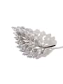 thumb Copper Cubic Zirconia White Leaf Dainty Brooches 3