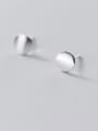 thumb 925 Sterling Silver smooth Round Minimalist Stud Earring 0
