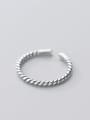 thumb 925 Sterling Silver Irregular Vintage  Retro twisted rope Band Ring 1