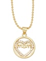 thumb Brass Cubic Zirconia Crown Vintage  Heart+Letter Pendant Necklace 3