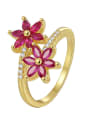 thumb Brass Cubic Zirconia Flower Dainty Band Ring 1