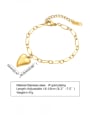 thumb Titanium Steel Heart Minimalist Hollow Chain Link Bracelet 3