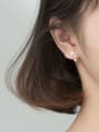 thumb 925 Sterling Silver Rhinestone Star Minimalist Stud Earring 1