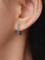 thumb 925 Sterling Silver Turquoise Geometric Minimalist Stud Earring 1
