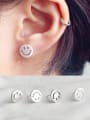 thumb 925 Sterling Silver Smooth Smiley  Minimalist Stud Earring 0