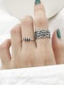 thumb 925 Sterling Silver Multi Wire Knitting   Vintage Free Size  Band Ring 1
