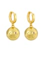 thumb Brass Cubic Zirconia Ball Vintage Huggie Earring 2