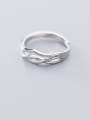 thumb 925 Sterling Silver  Minimalist Lines Simple Weave Twist Free Size Ring 2