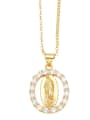 thumb Brass Cubic Zirconia Round Vintage Initials Necklace 1