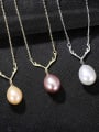 thumb 925 Sterling Silver Freshwater Pearl White Irregular Minimalist Lariat Necklace 1