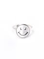 thumb 925 Sterling Silver Geometric Vintage Smiley Band Ring 0