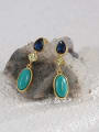 thumb Brass Turquoise Geometric Vintage Drop Earring 1