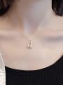 thumb 925 Sterling Silver Minimalist Hollow Geometric Pendant  Necklace 2