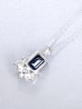 thumb 925 Sterling Silver Cubic Zirconia Geometric Dainty Necklace 2