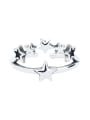 thumb 925 Sterling Silver Smooth Star Vintage Band Ring 0
