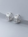 thumb 925 Sterling Silver Hollow Smiley Vintage Stud Earring 0