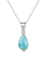 thumb 925 Sterling Silver Opal Water Drop Minimalist Necklace 3