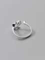 thumb 925 Sterling Silver Hollow Line Heart Minimalist Band Ring 4