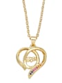 thumb Brass Cubic Zirconia Letter Vintage  Heart Pendant Necklace 3